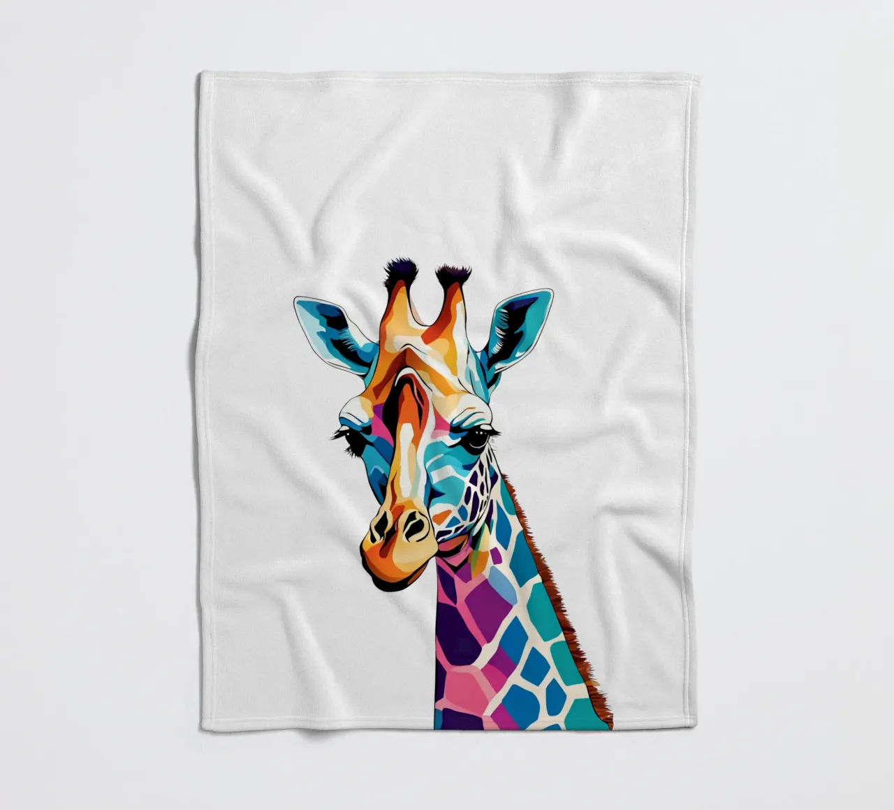 "Giraffa prismatica" coperta in pile da Doodle Dreams Art