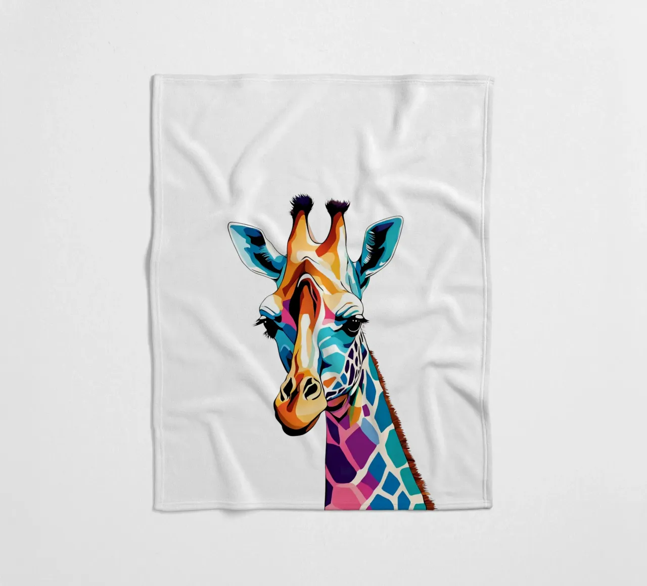"Giraffa prismatica" coperta in pile da Doodle Dreams Art