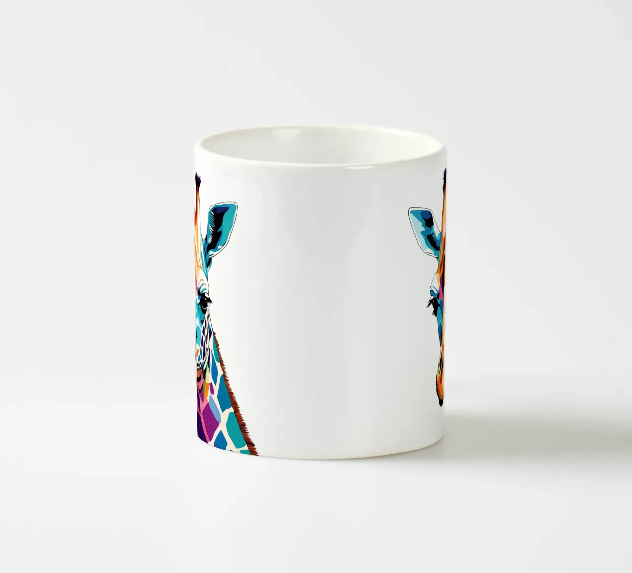 "Giraffa prismatica" tazza in ceramica da Doodle Dreams Art
