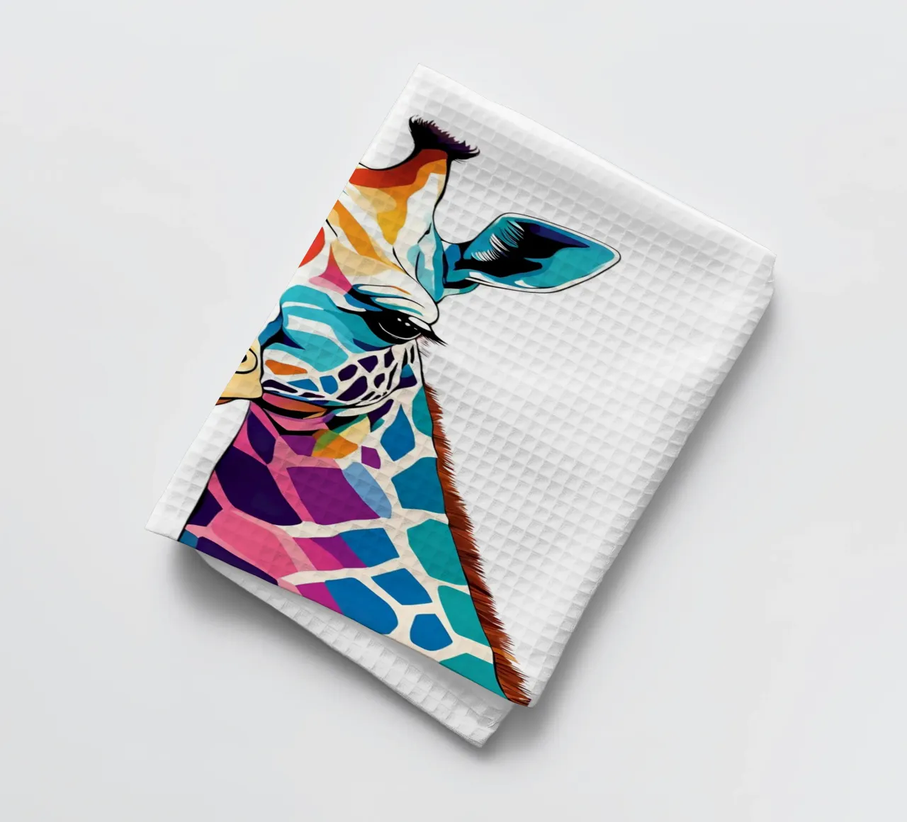 "Giraffa prismatica" canovaccio da cucina da Doodle Dreams Art