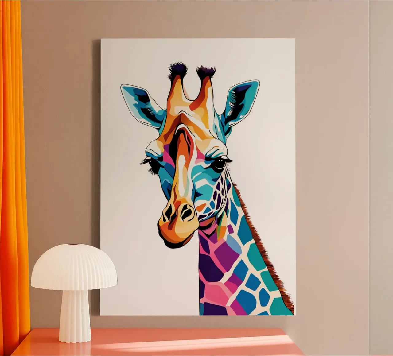 "Giraffa prismatica" tela con Cornice a cassetta da Doodle Dreams Art