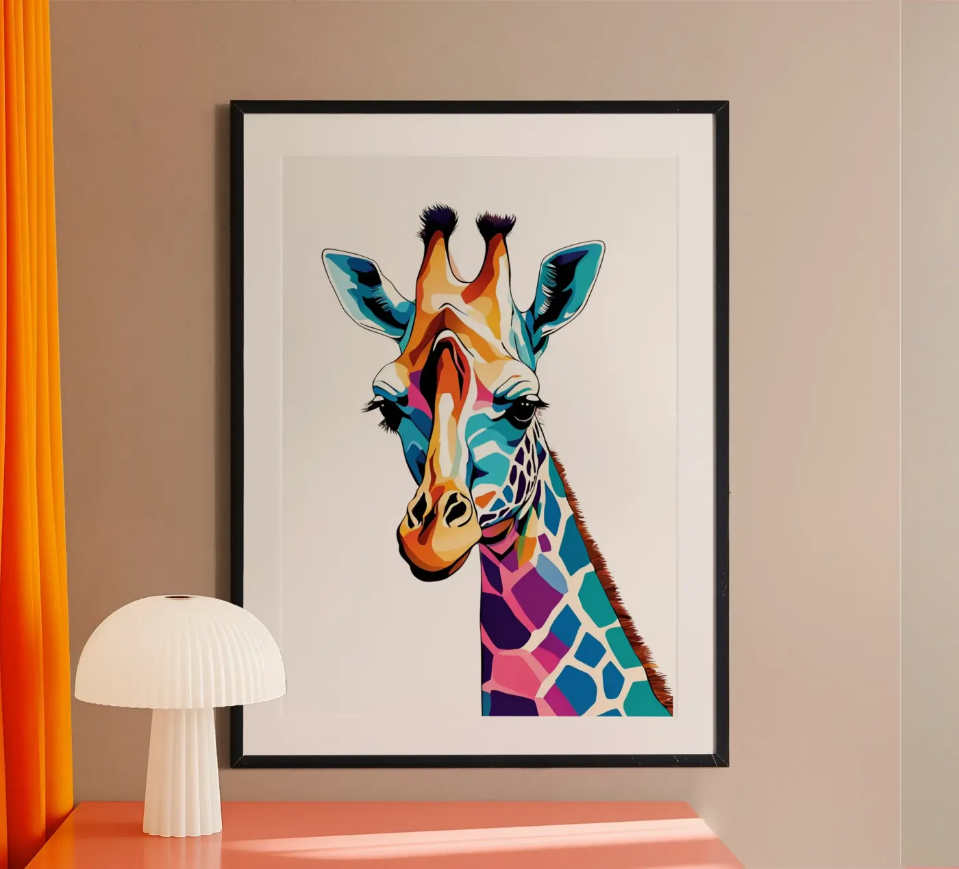 "Giraffa prismatica" poster da Doodle Dreams Art