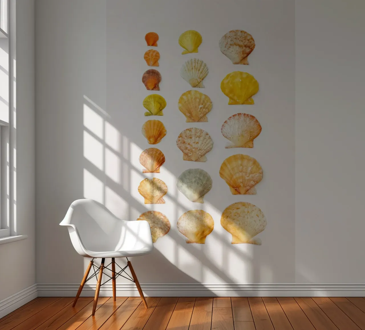 Zeeschelpen fotobehang van Curious Collections by Marielle Leenders