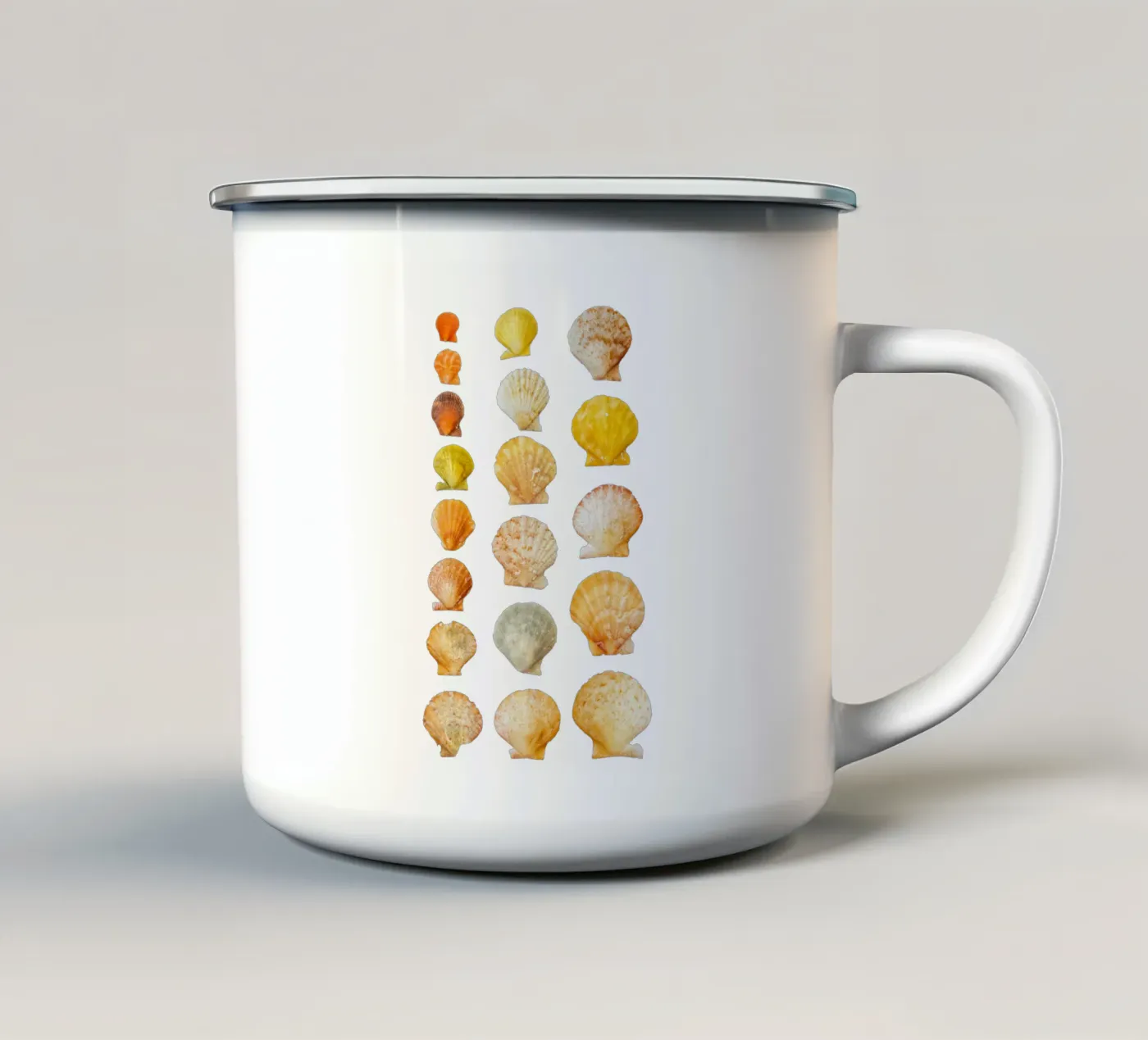 Seashells enamel mug by Curious Collections by Marielle Leenders