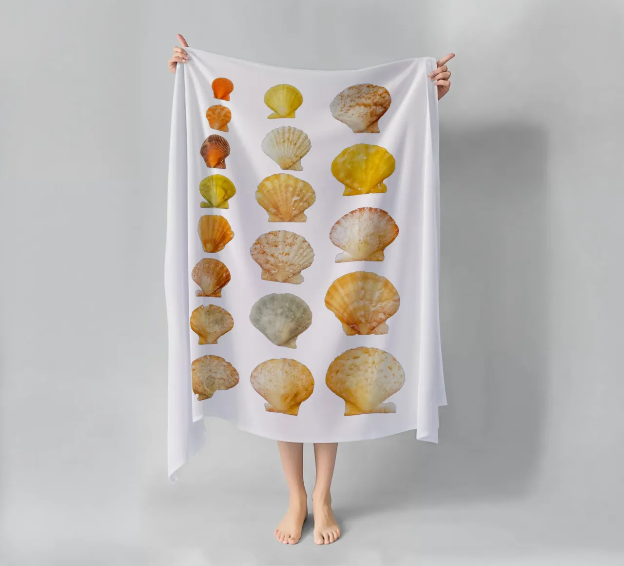 Seashells beach towel by Curious Collections by Marielle Leenders