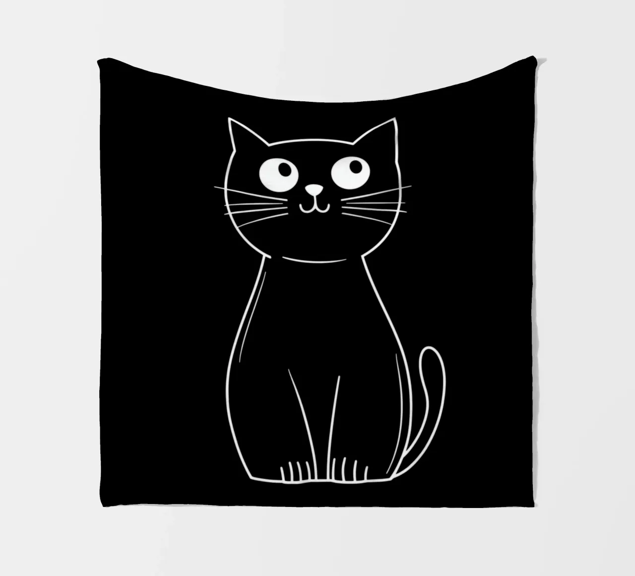 Black cat in the night fleece blanket by Autofocus