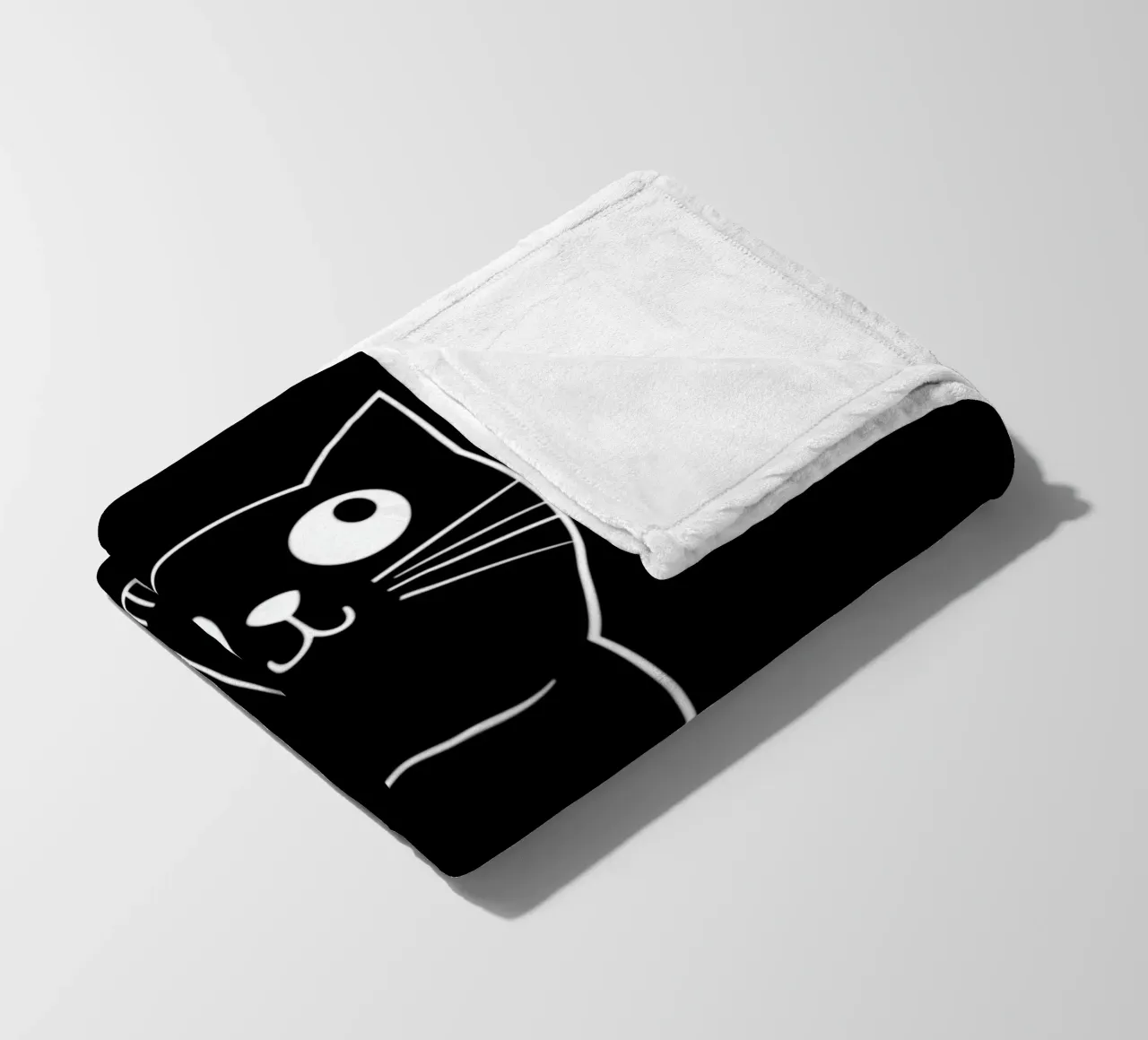 Black cat in the night fleece blanket by Autofocus