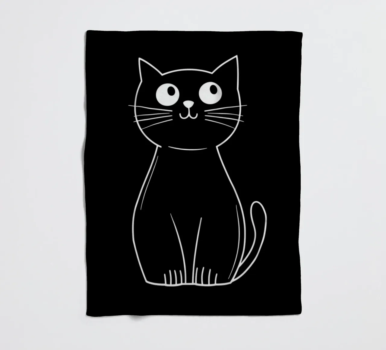 Black cat in the night fleece blanket by Autofocus