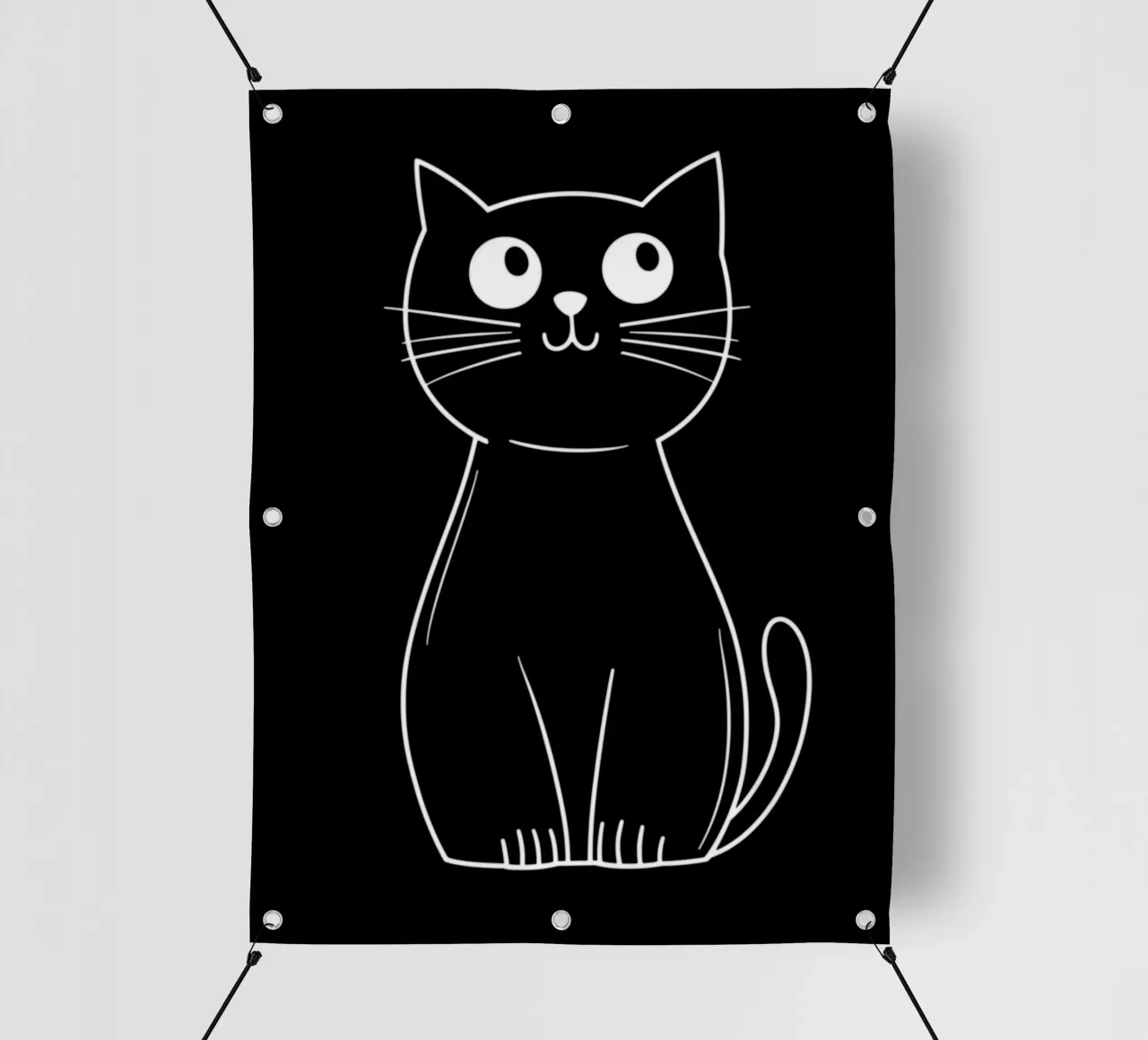 Gatto nero nella notte telo in pvc da Autofocus