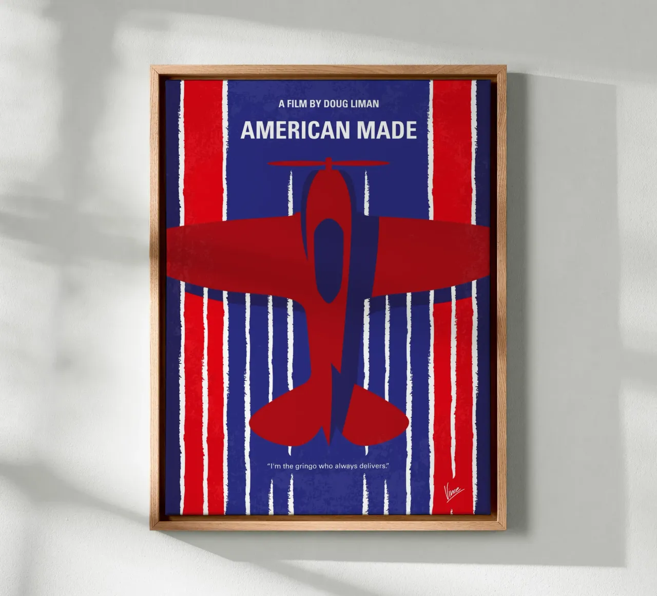 No869 My American Made minimal movie poster tela con Cornice a cassetta da Chungkong