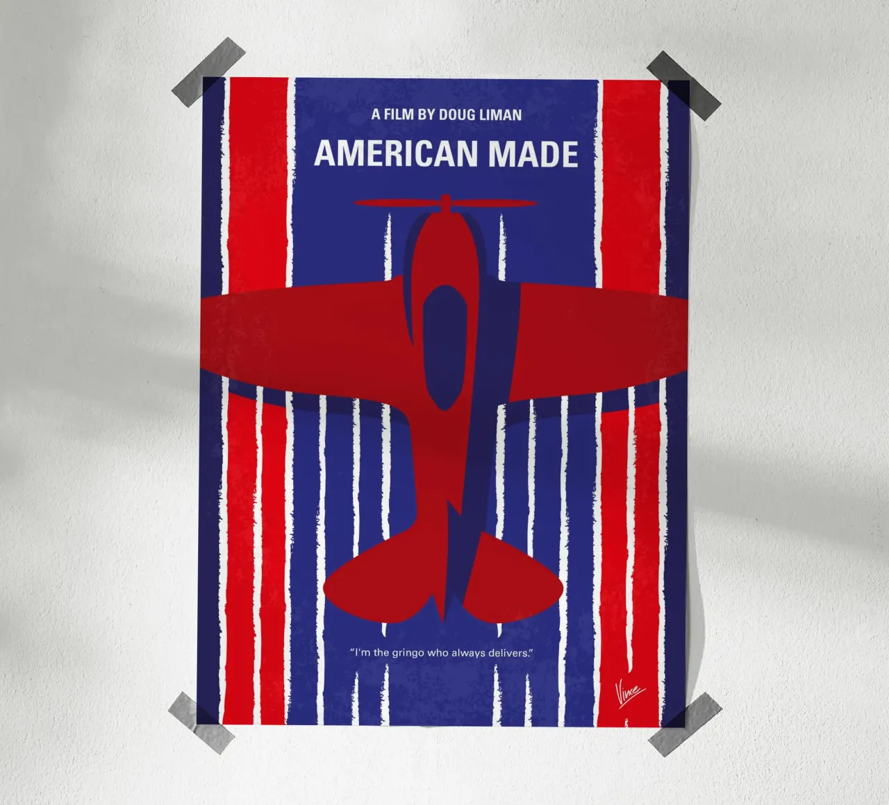 No869 My American Made minimal movie poster carta hahnemühle da Chungkong