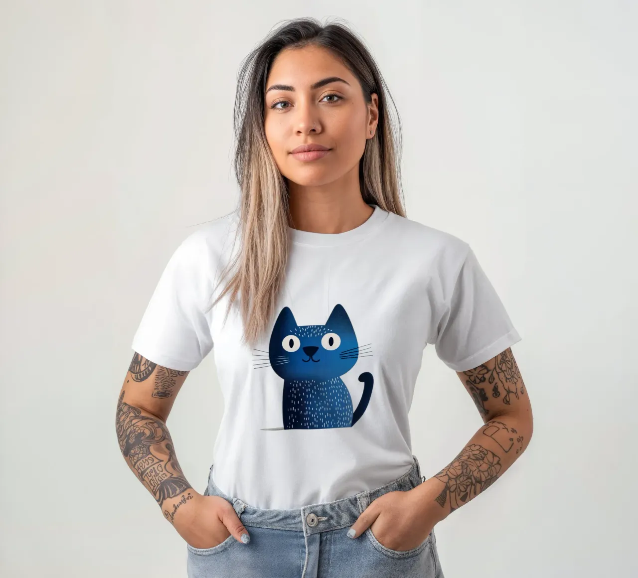 Gatto blu per bambini t-shirt da Autofocus