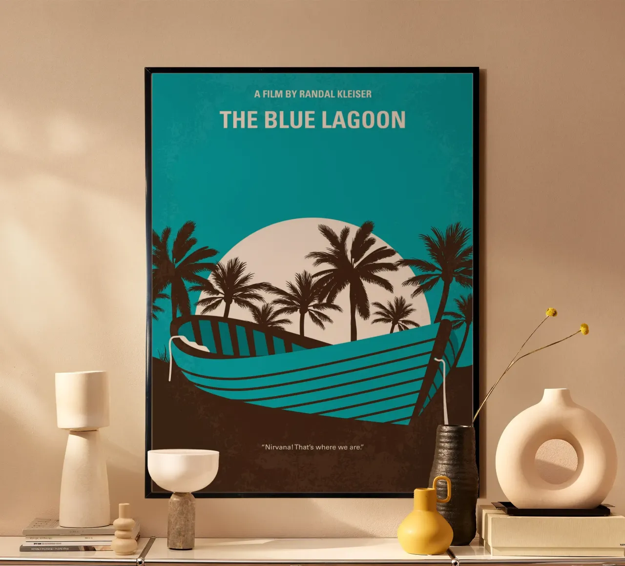 No871 My The Blue Lagoon minimal movie poster carta hahnemühle da Chungkong