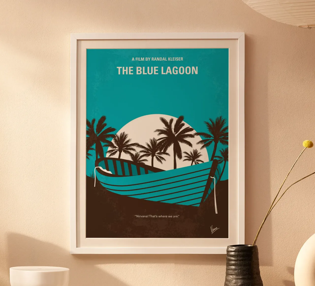 No871 My The Blue Lagoon minimal movie poster carta hahnemühle da Chungkong