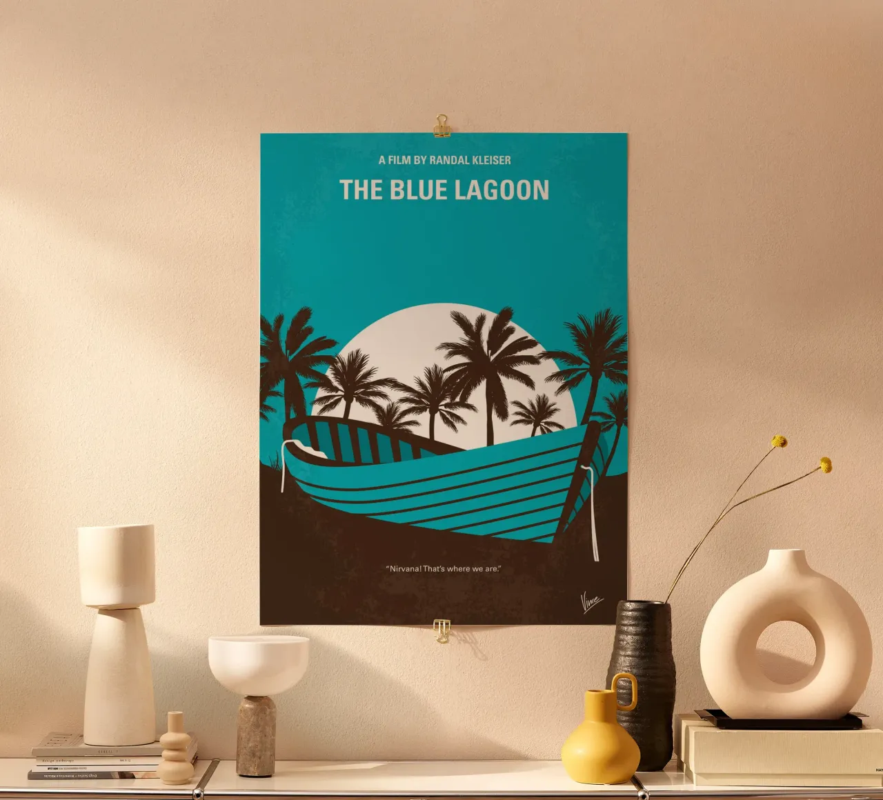No871 My The Blue Lagoon minimal movie poster carta hahnemühle da Chungkong