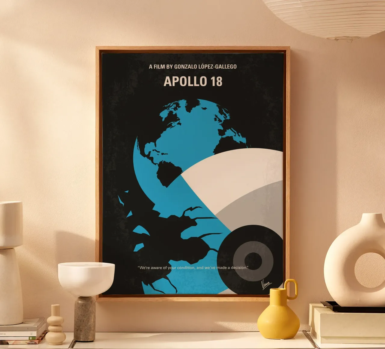 No873 My Apollo 18 minimal movie poster tela con Cornice a cassetta da Chungkong