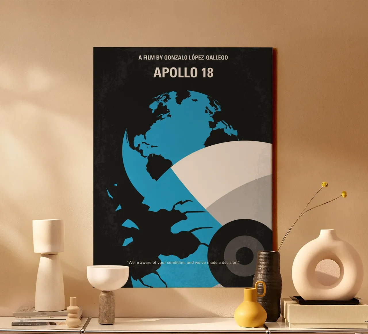 No873 My Apollo 18 minimal movie poster tela con Cornice a cassetta da Chungkong