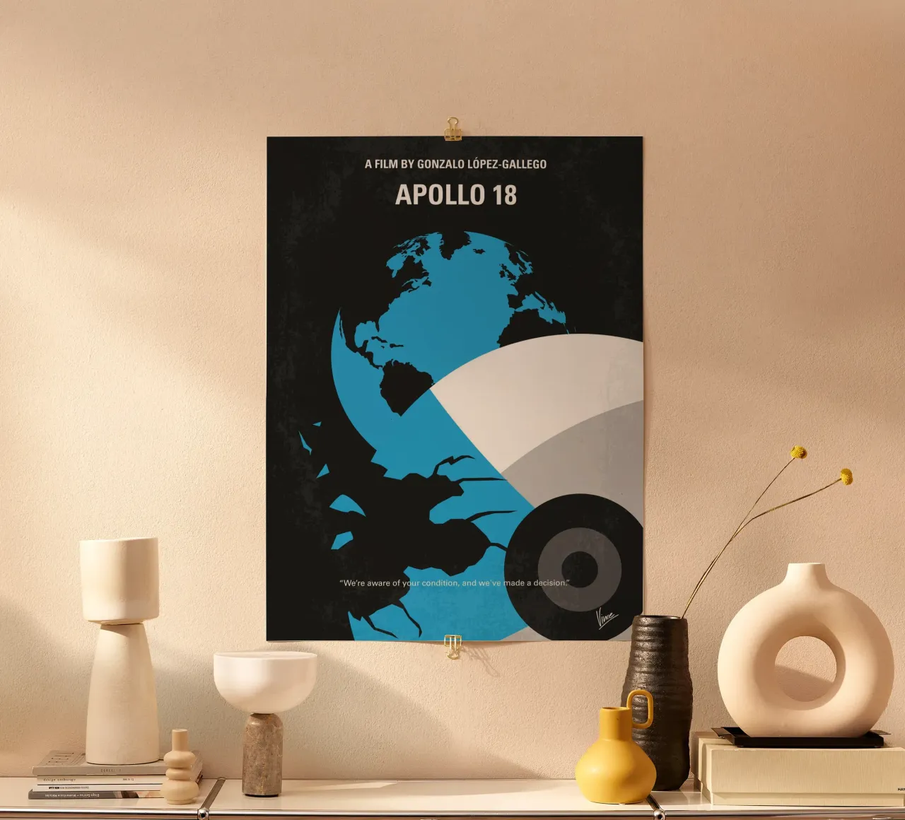 No873 My Apollo 18 minimal movie poster carta hahnemühle da Chungkong