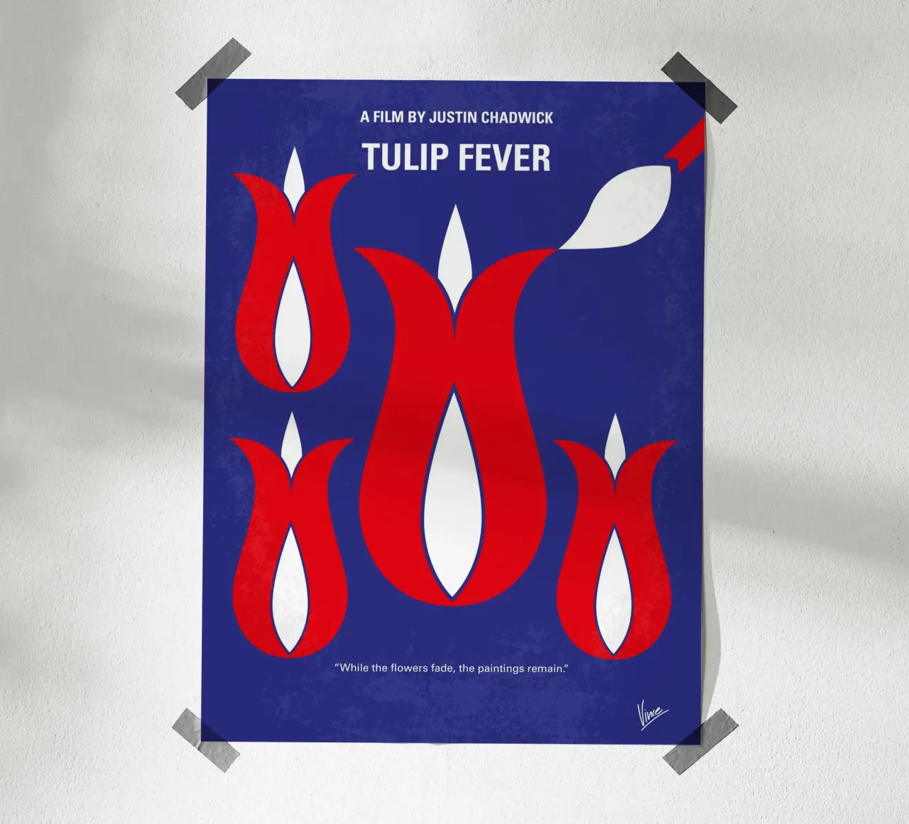 No875 My Tulip Fever minimal movie poster carta hahnemühle da Chungkong