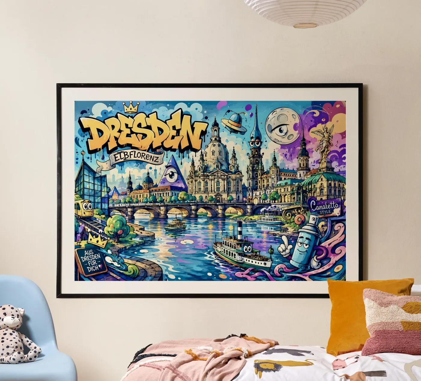 Saluti da Dresda poster da ZAMART - Graffiti, Cartoons, Street Art