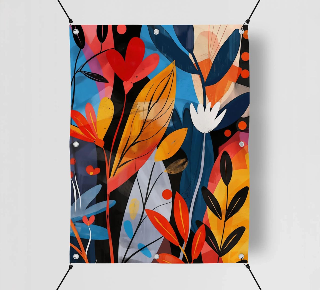 Design végétal optimiste de style boho bâche pvc de Autofocus