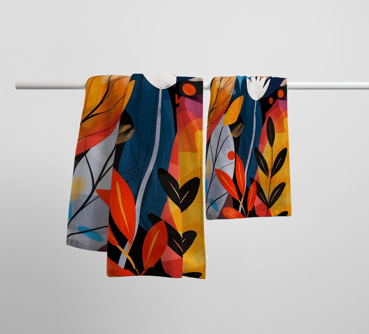 Design végétal optimiste de style boho serviette de bain de Autofocus