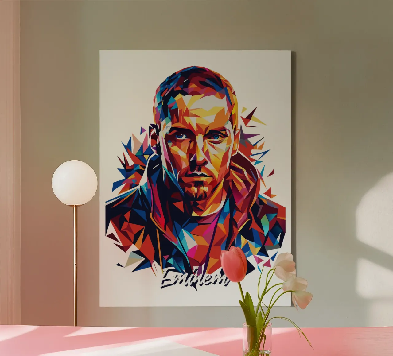 Eminem in Wpap Pop Art canvas met Baklijst van vectorartnesia