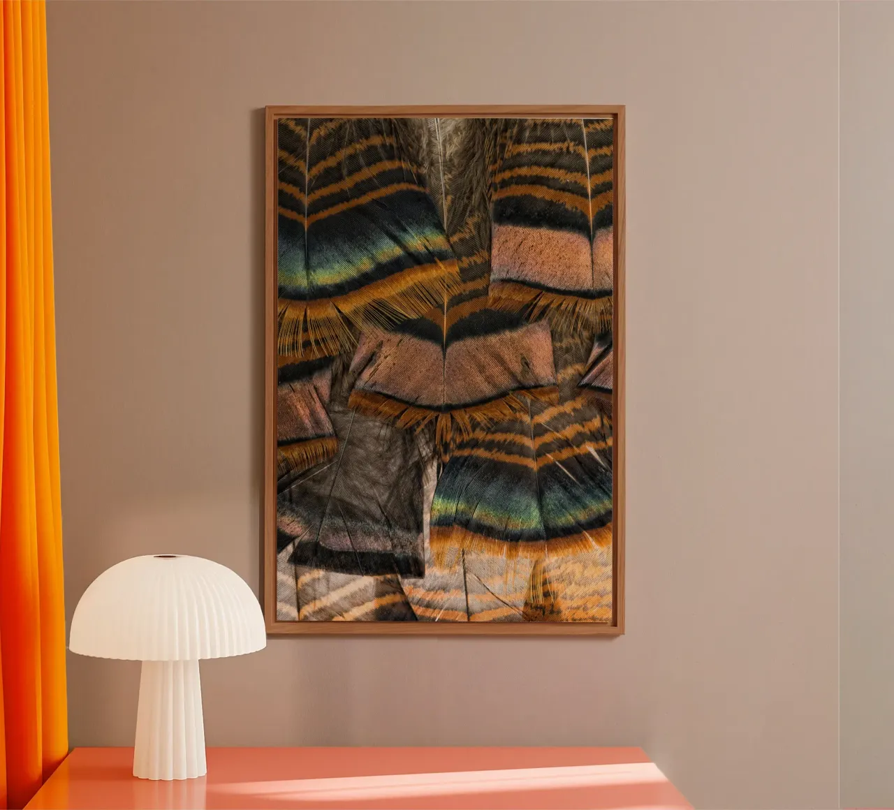 Vibrant feathers alu-dibond by Curious Collections by Marielle Leenders