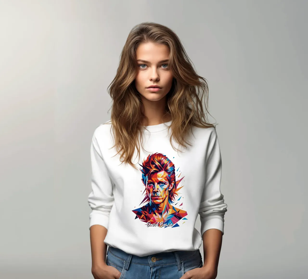 David Bowie in WPAP Pop Art sweatshirt by vectorartnesia
