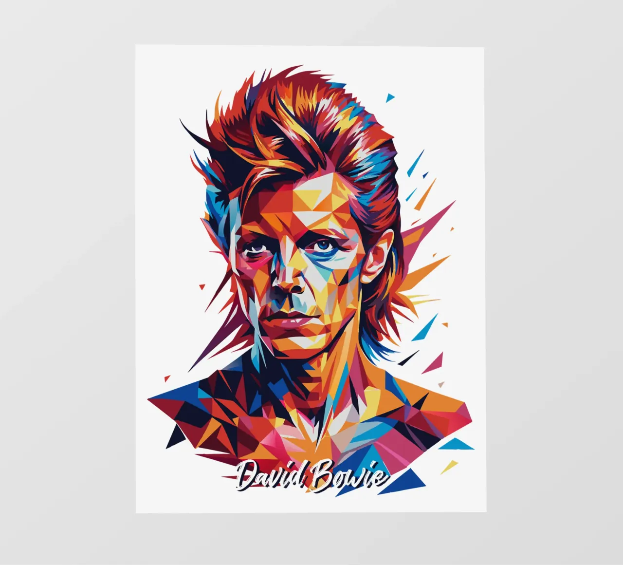 David Bowie in WPAP Pop Art pellicola backlit da vectorartnesia