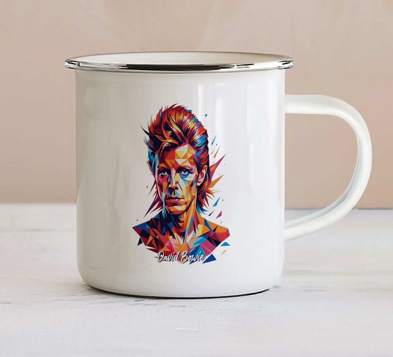 David Bowie in WPAP Pop Art tazza in smalto da vectorartnesia