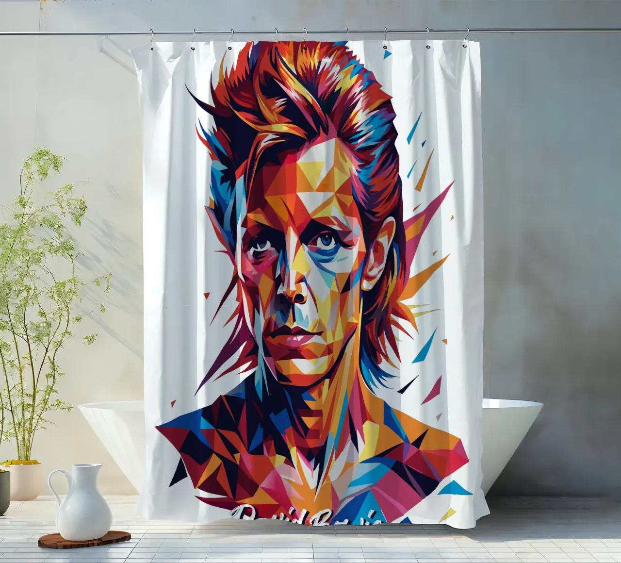David Bowie in WPAP Pop Art tenda da doccia da vectorartnesia