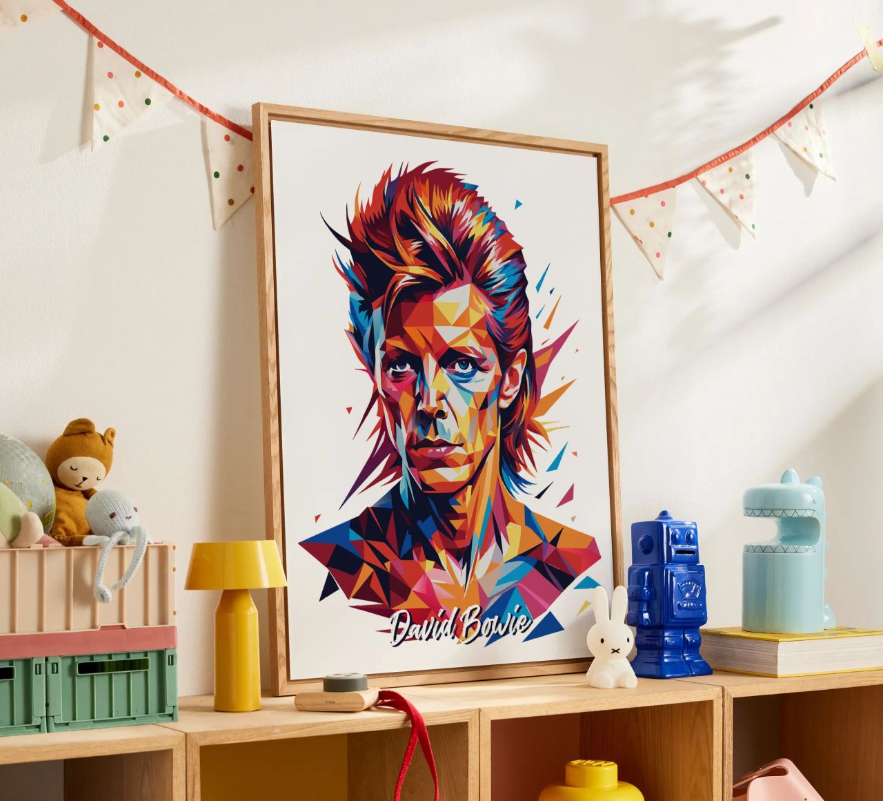 David Bowie in WPAP Pop Art plexiglass da vectorartnesia