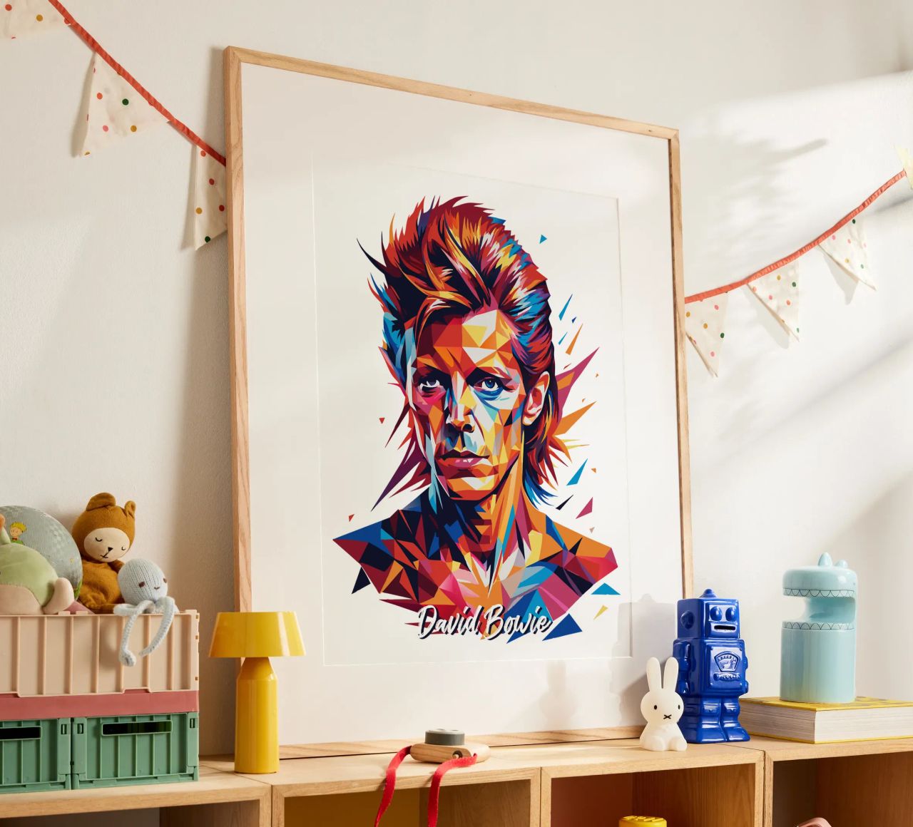 David Bowie in WPAP Pop Art carta hahnemühle da vectorartnesia