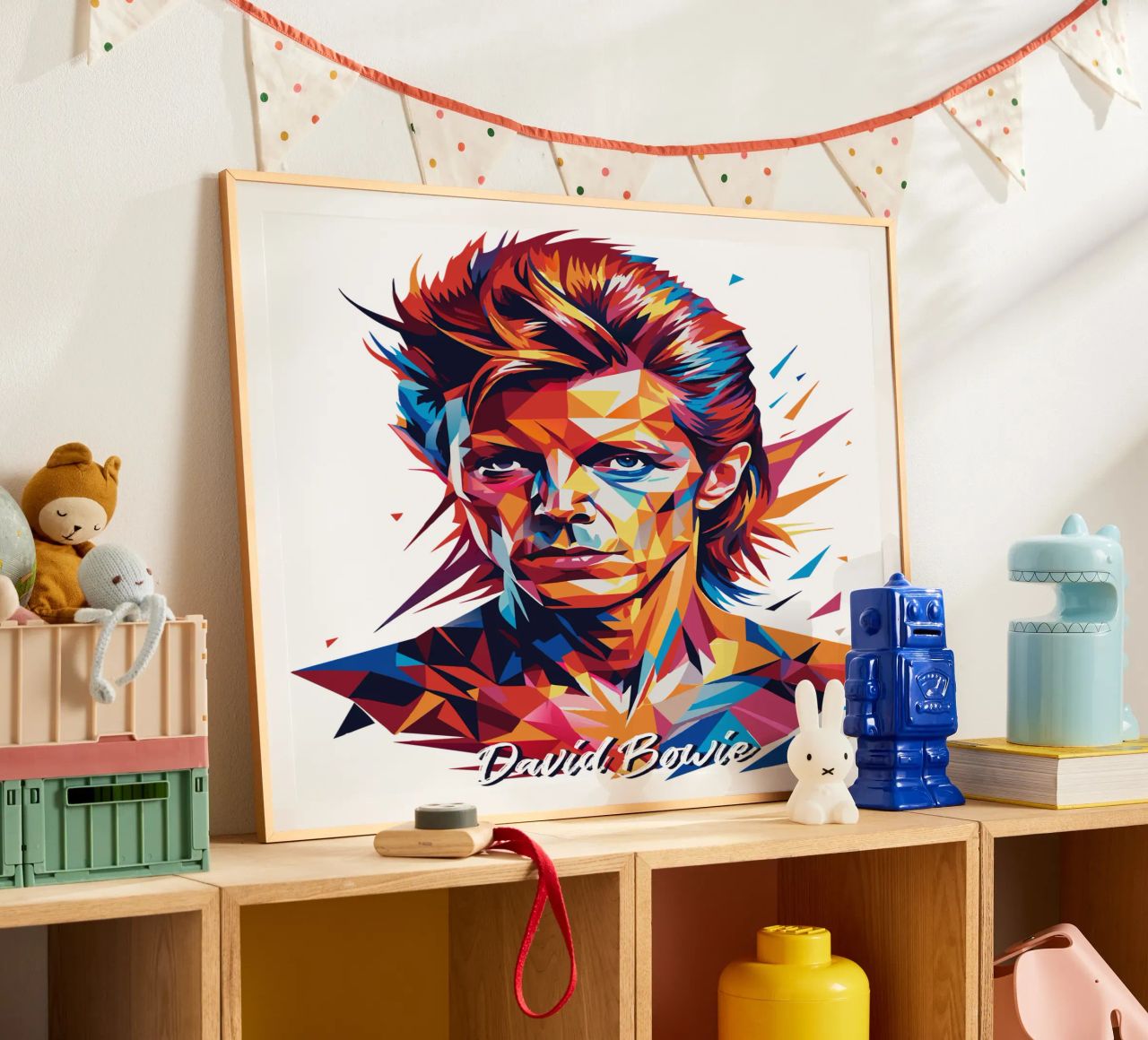 David Bowie in WPAP Pop Art carta hahnemühle da vectorartnesia