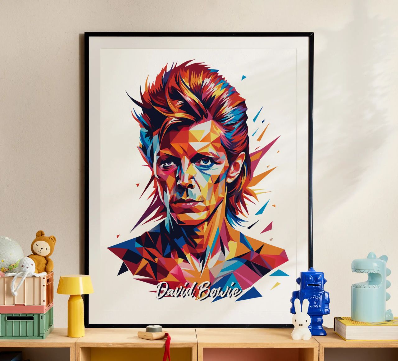 David Bowie in WPAP Pop Art carta hahnemühle da vectorartnesia