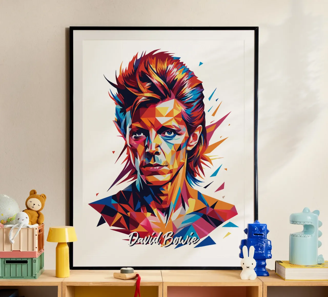 David Bowie in WPAP Pop Art carta hahnemühle da vectorartnesia