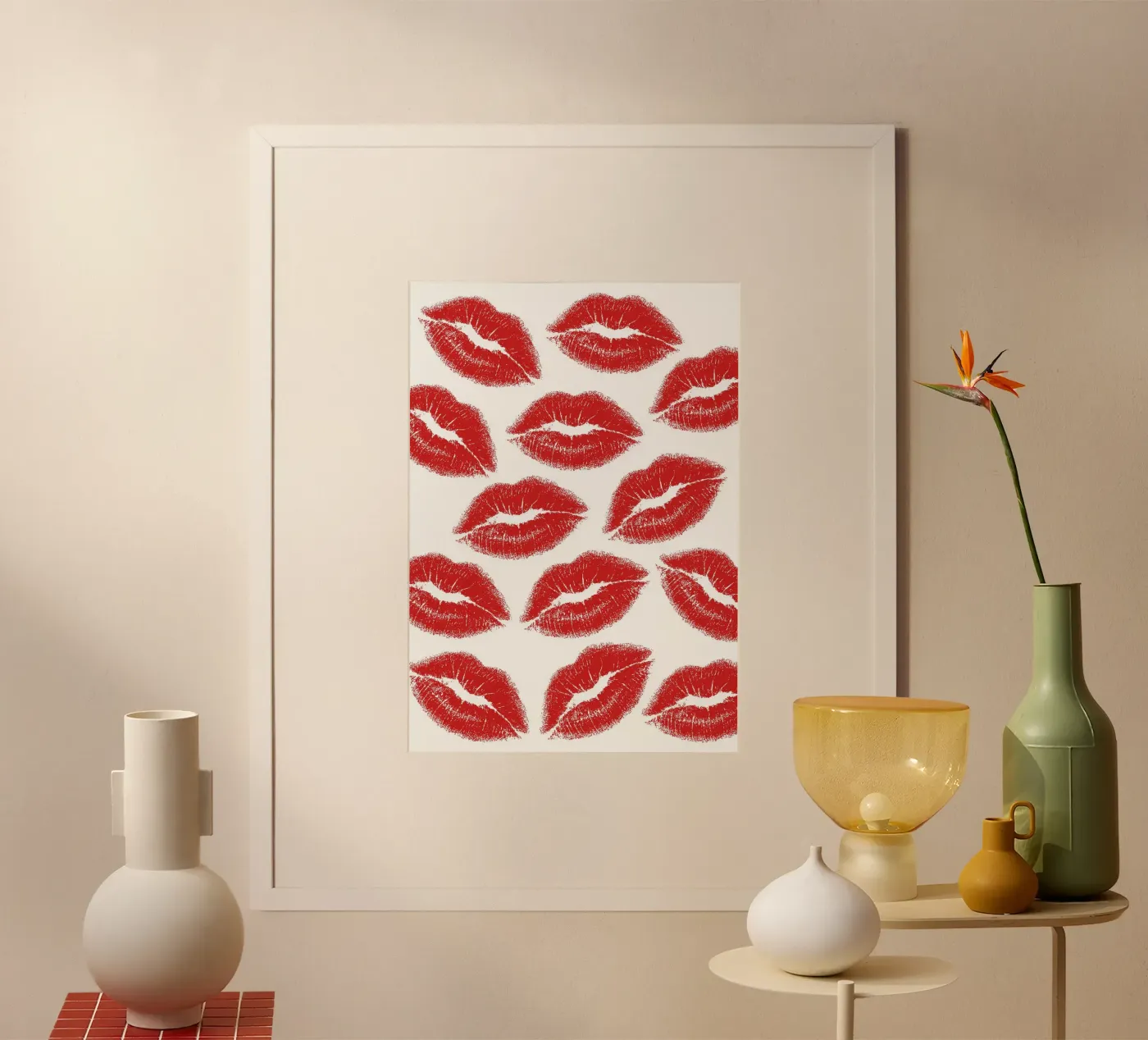 Lips pattern Poster von Happypatterns