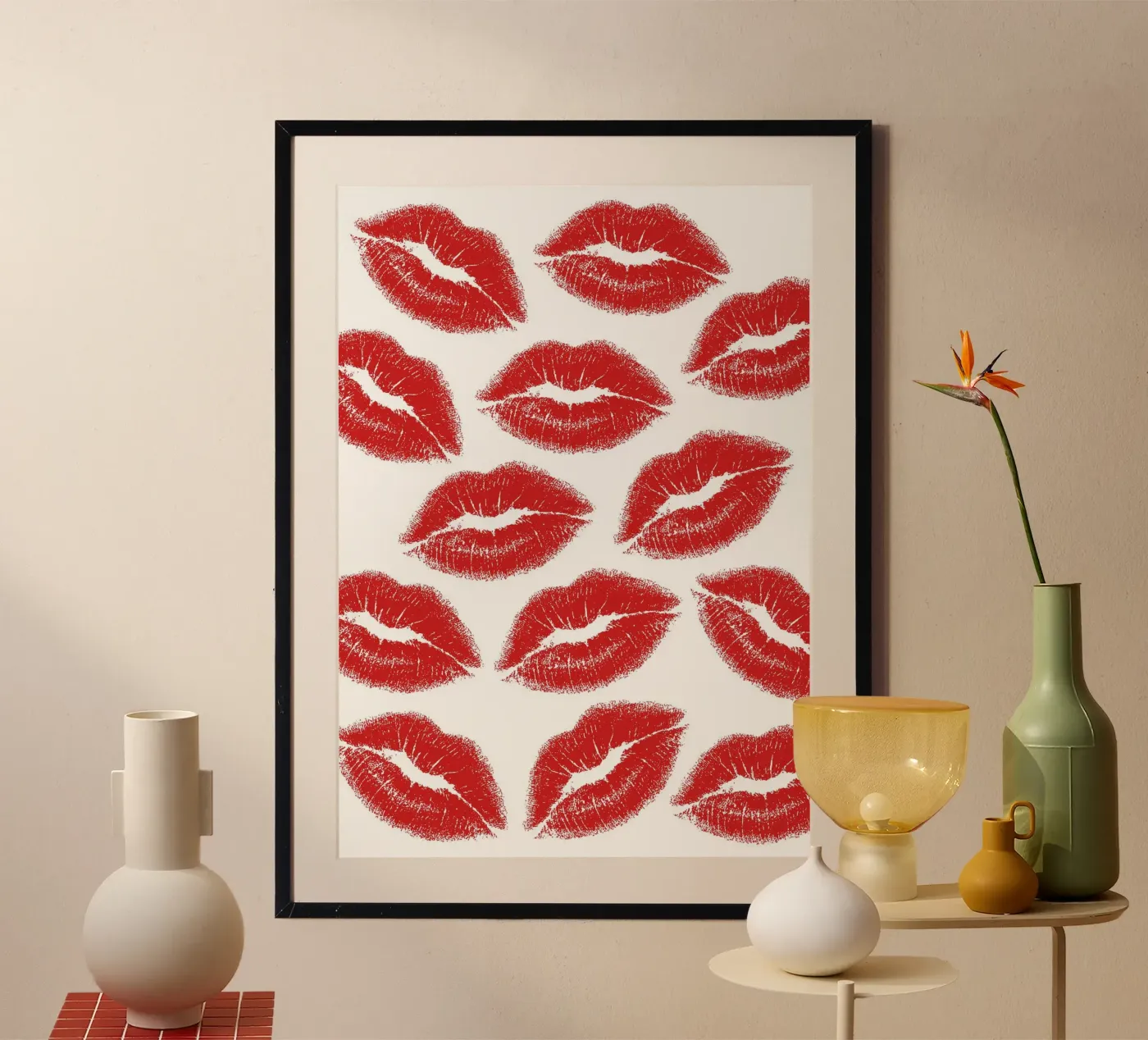 Lips pattern Poster von Happypatterns