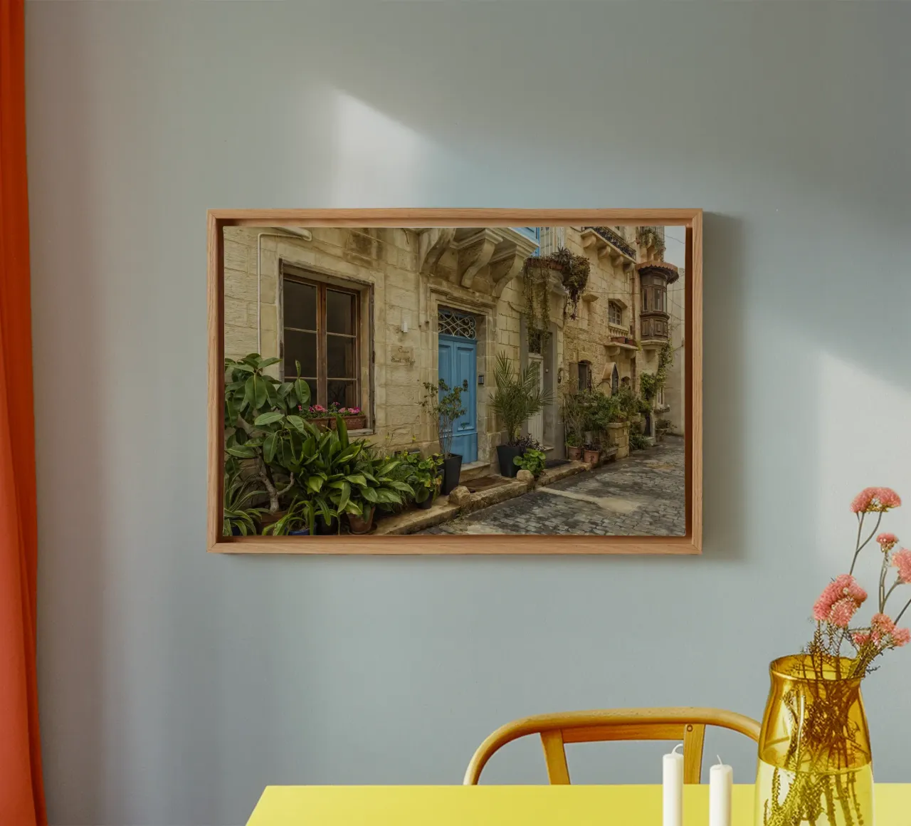 Nostalgisch steegje MAlta canvas met Baklijst van Curious Collections by Marielle Leenders