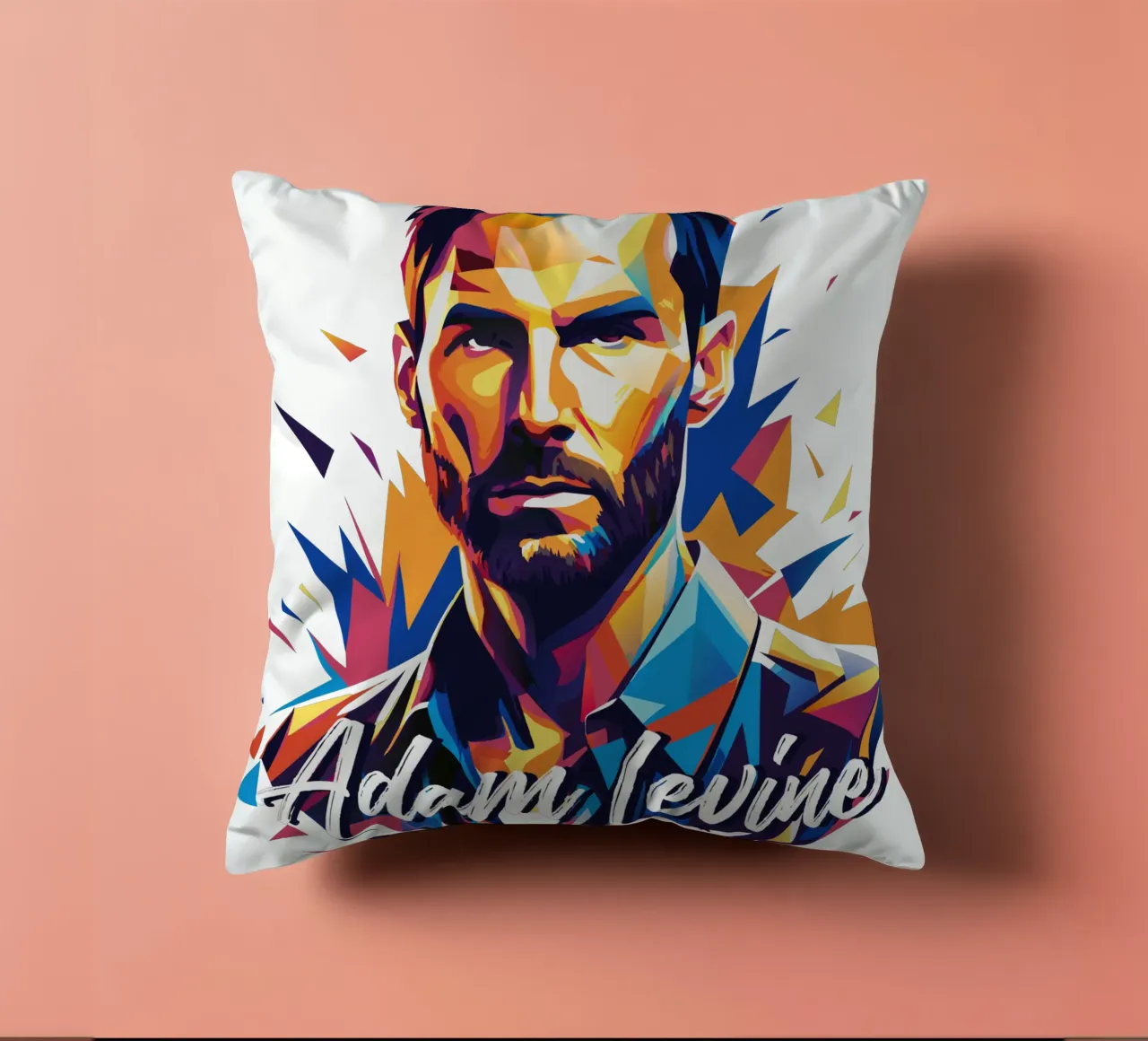 Adam Levine in Wpap Pop Art cuscino da vectorartnesia