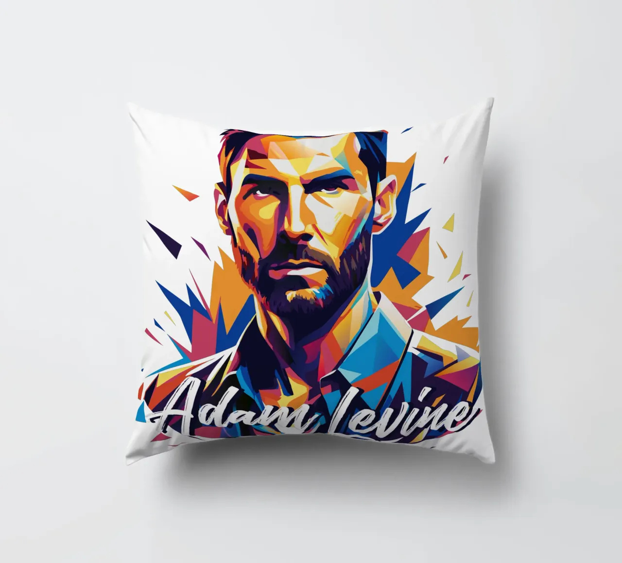 Adam Levine in Wpap Pop Art cuscino da vectorartnesia