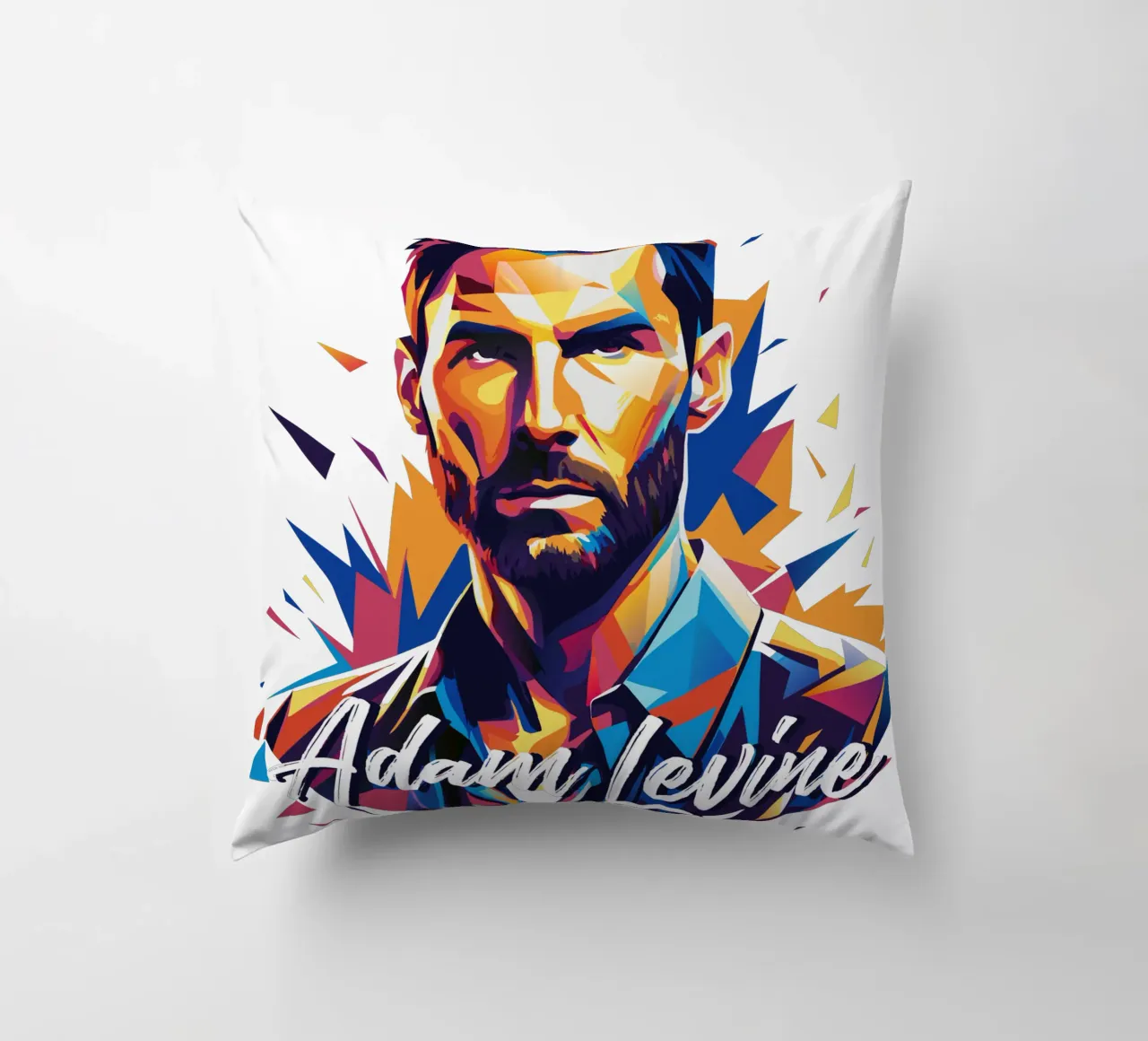 Adam Levine in Wpap Pop Art cuscino da vectorartnesia