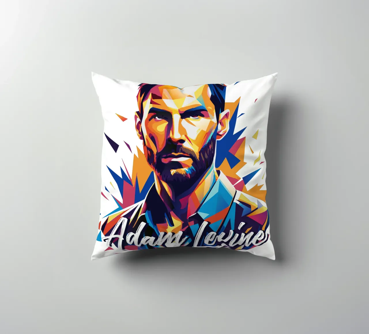 Adam Levine in Wpap Pop Art cuscino da vectorartnesia