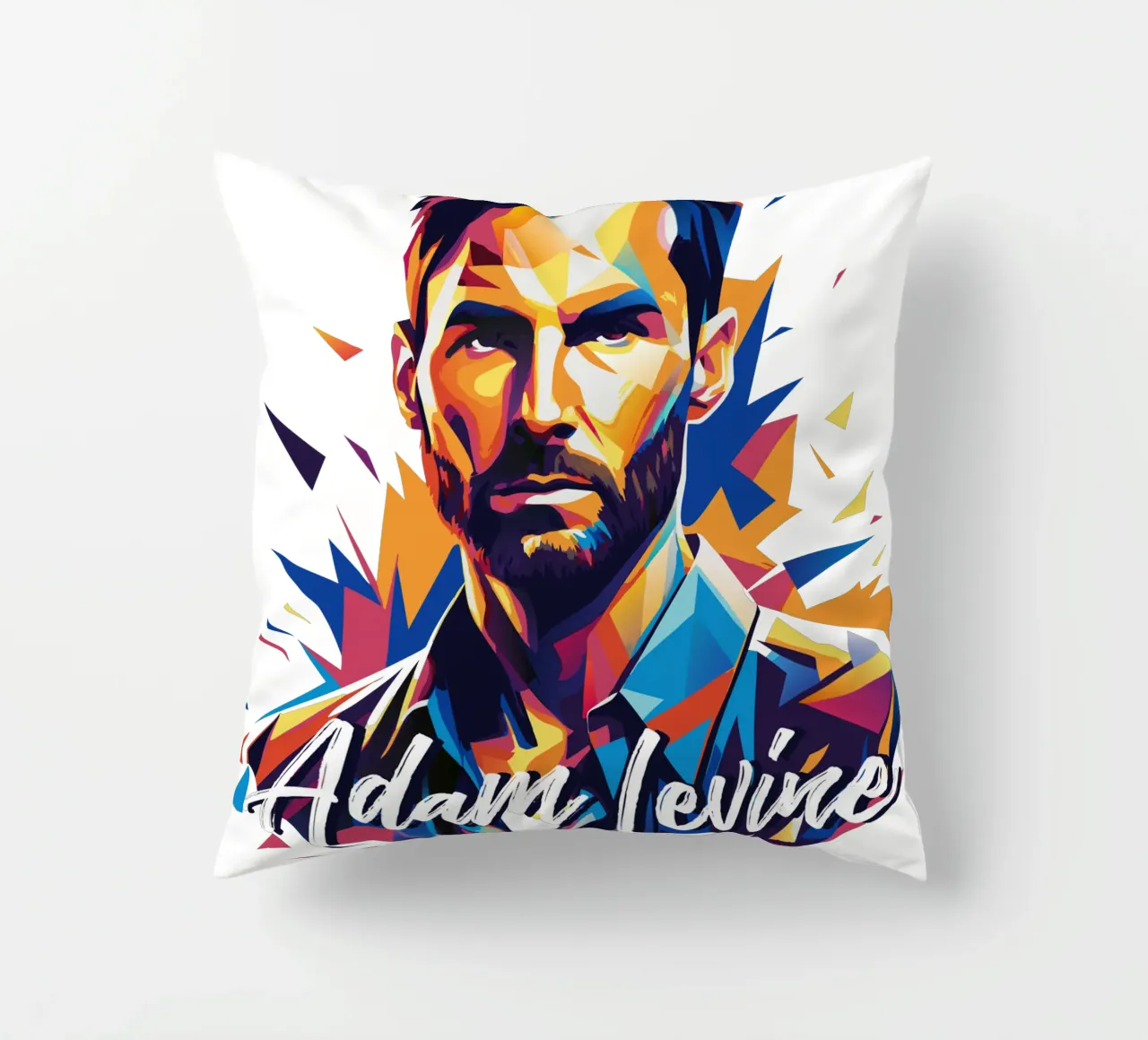 Adam Levine in Wpap Pop Art cuscino da vectorartnesia