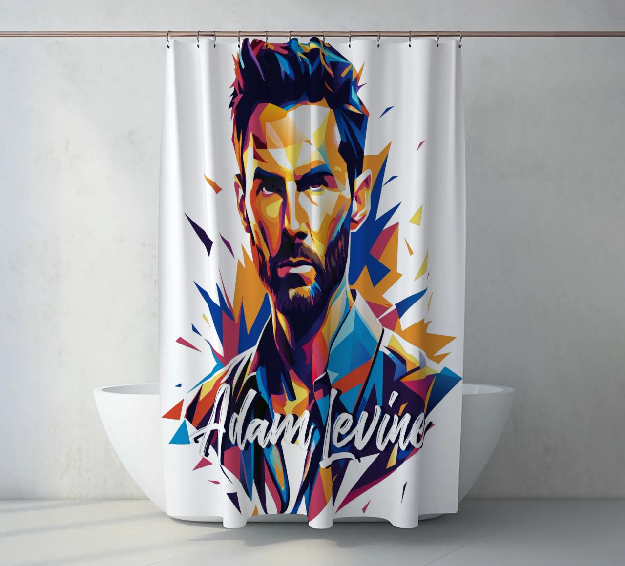 Adam Levine in Wpap Pop Art tenda da doccia da vectorartnesia