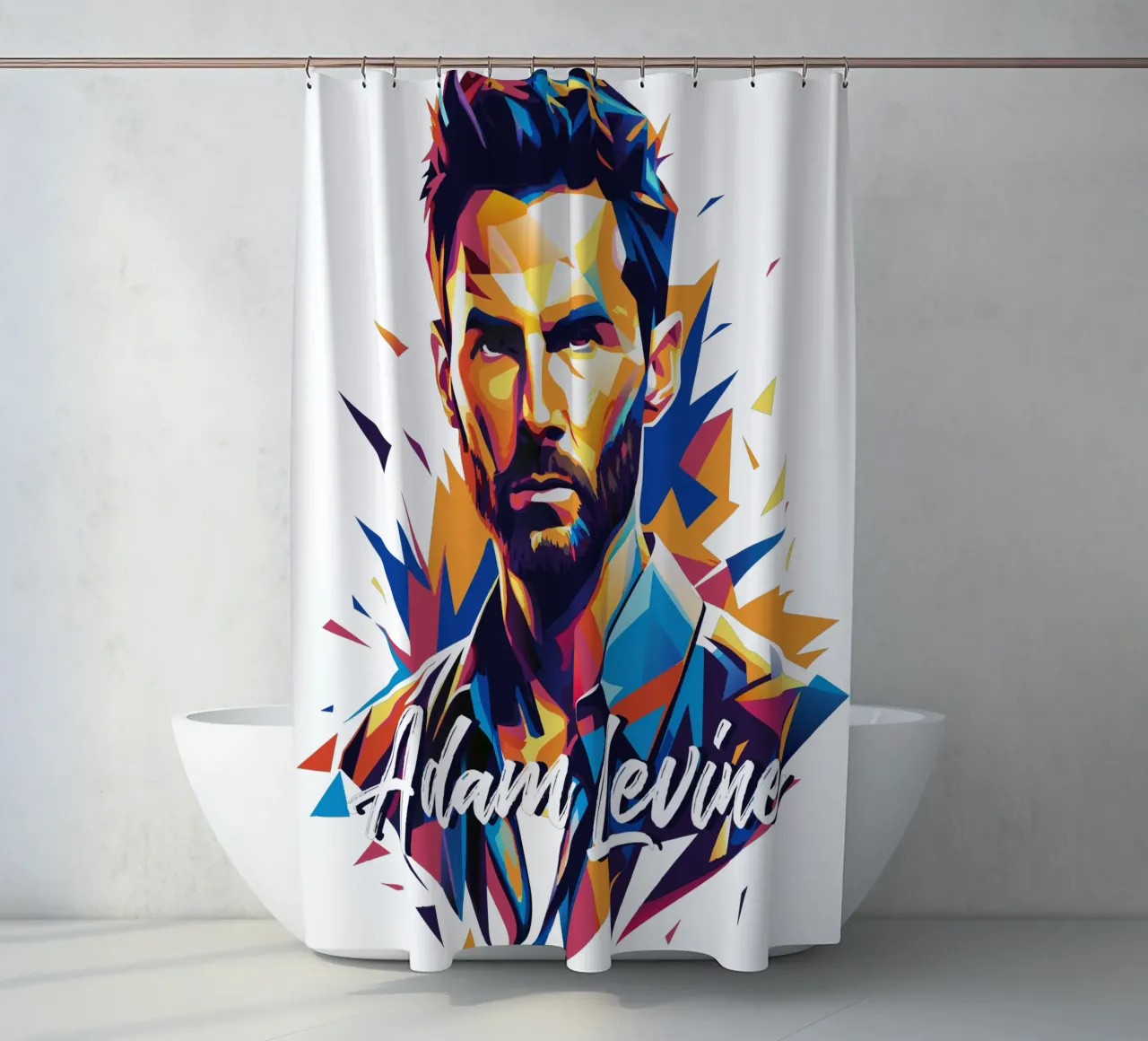 Adam Levine in Wpap Pop Art tenda da doccia da vectorartnesia