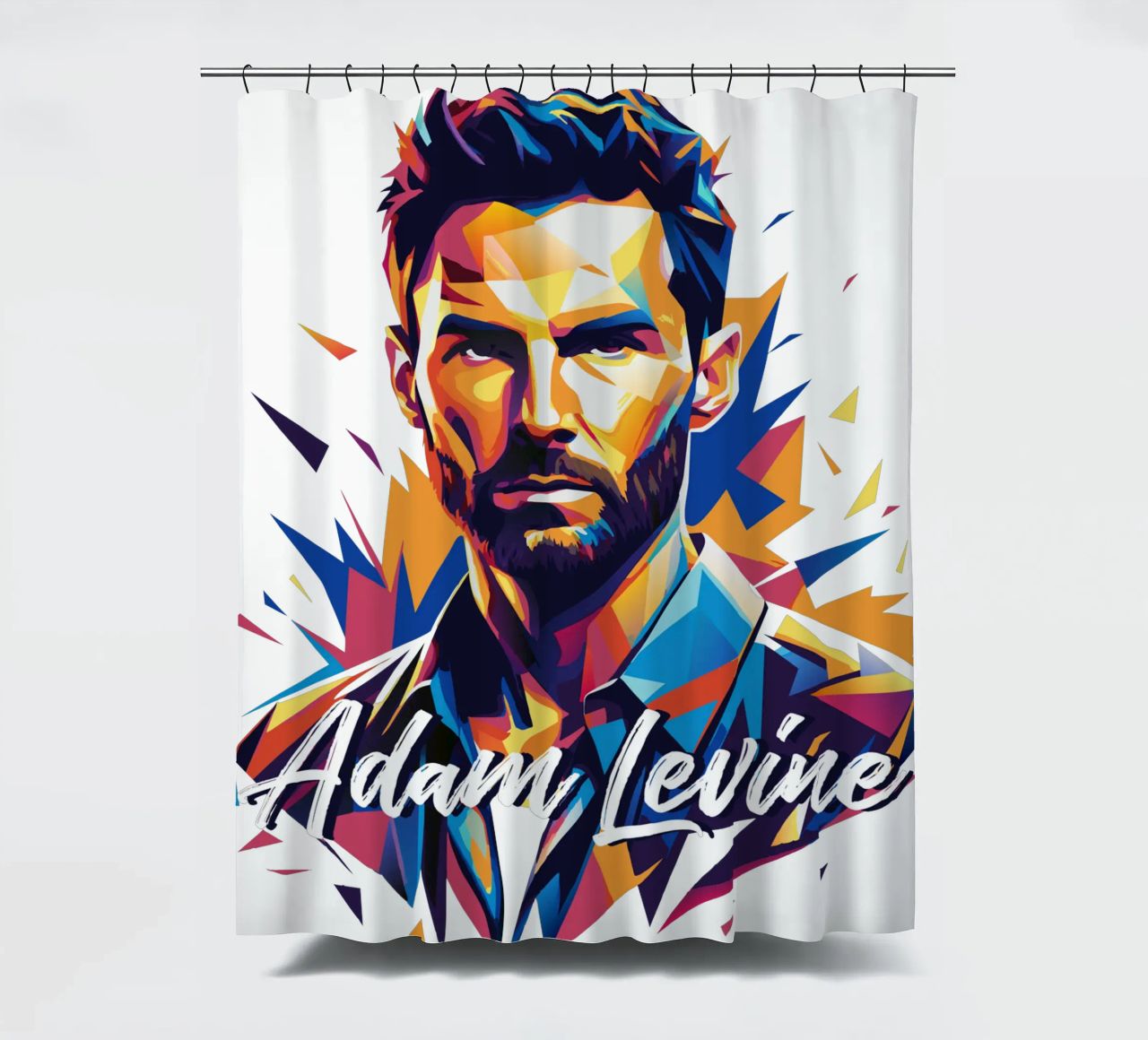 Adam Levine in Wpap Pop Art tenda da doccia da vectorartnesia