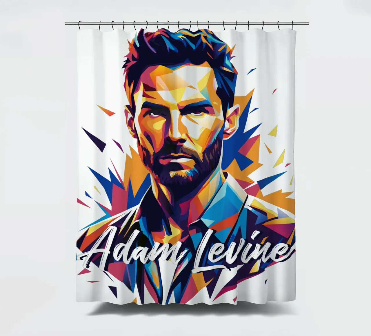 Adam Levine in Wpap Pop Art tenda da doccia da vectorartnesia