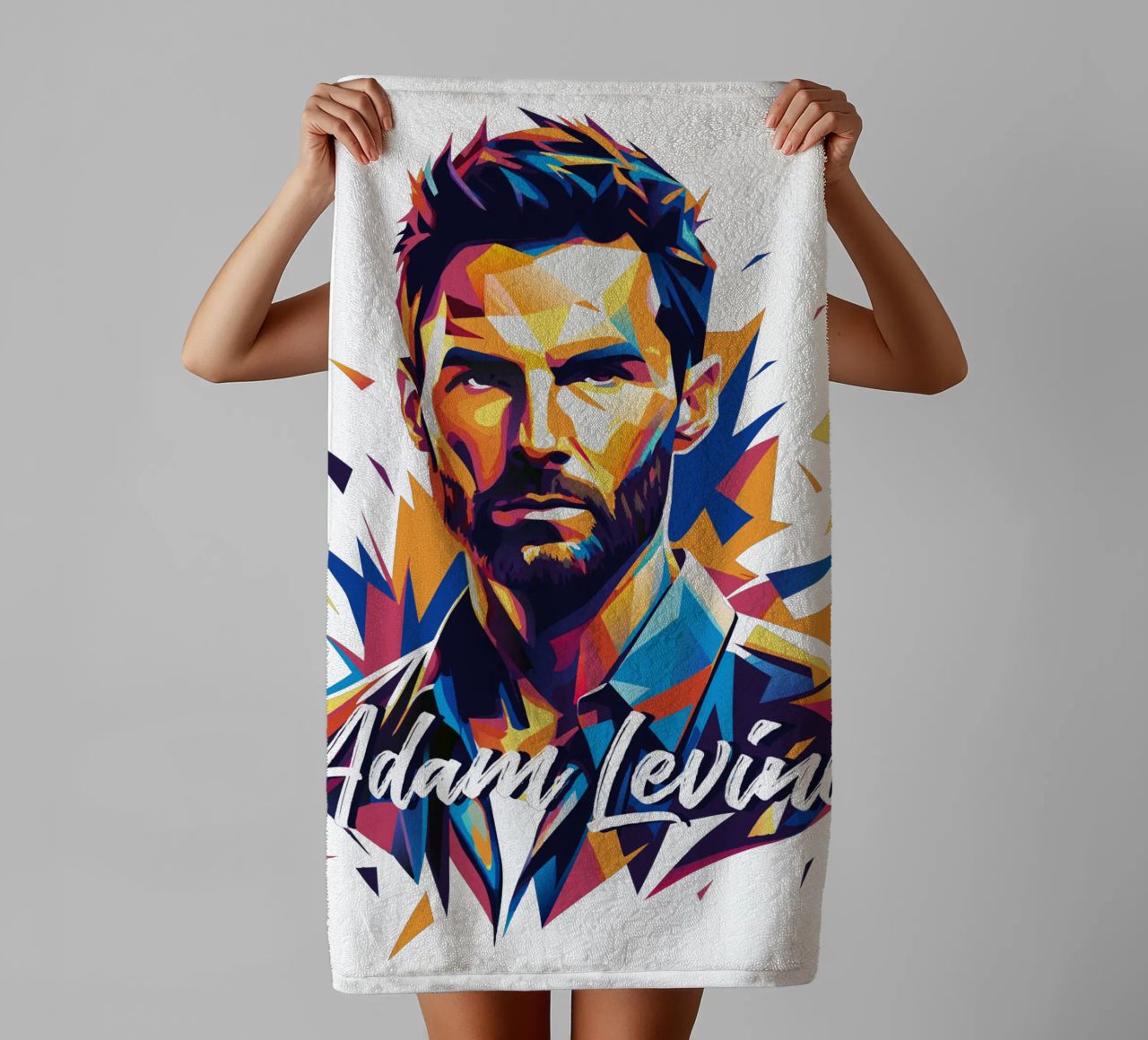 Adam Levine in Wpap Pop Art asciugamano da bagno da vectorartnesia